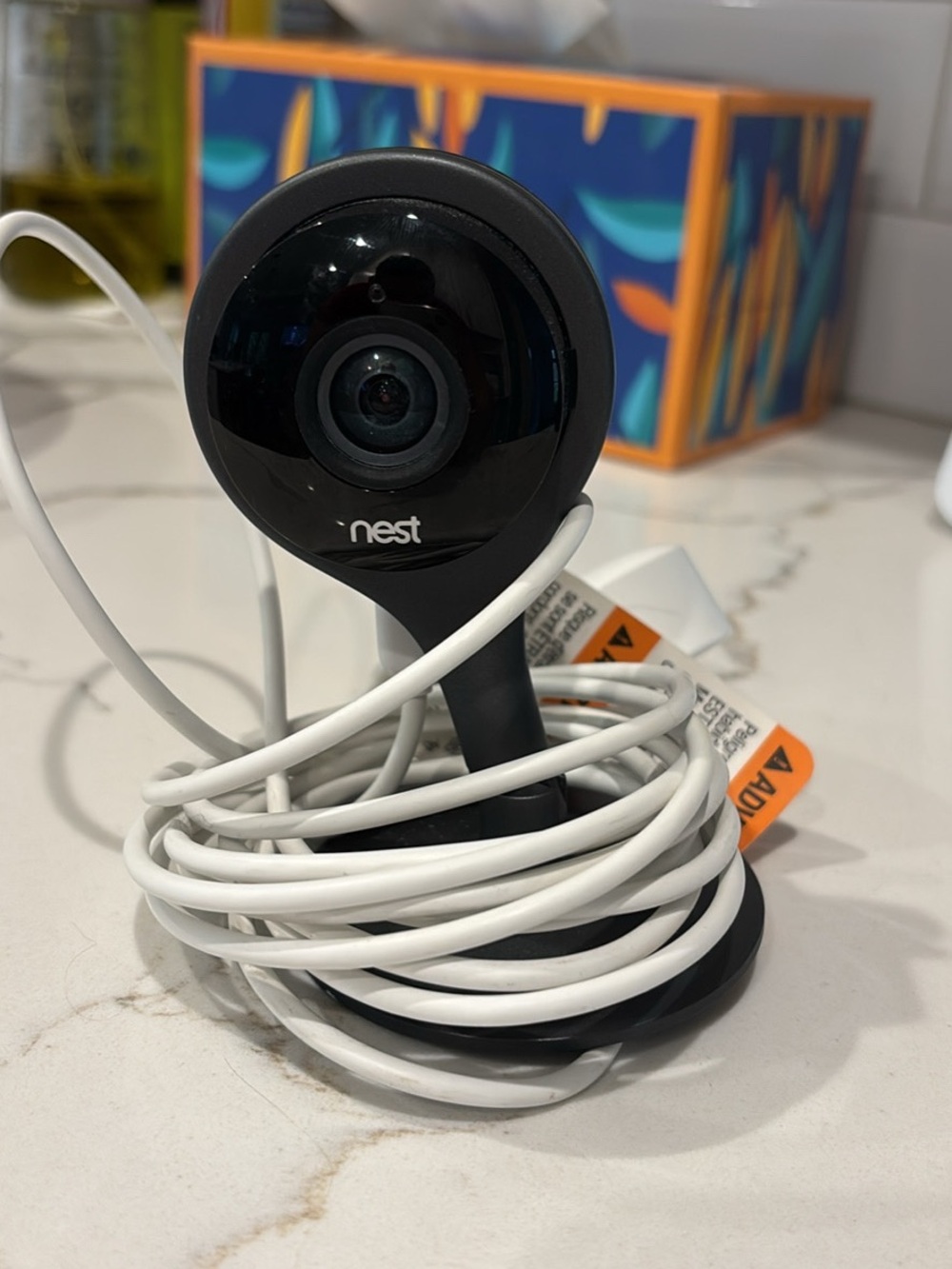 NEST Fragrances Indoor Security Camera - Black with White Cable